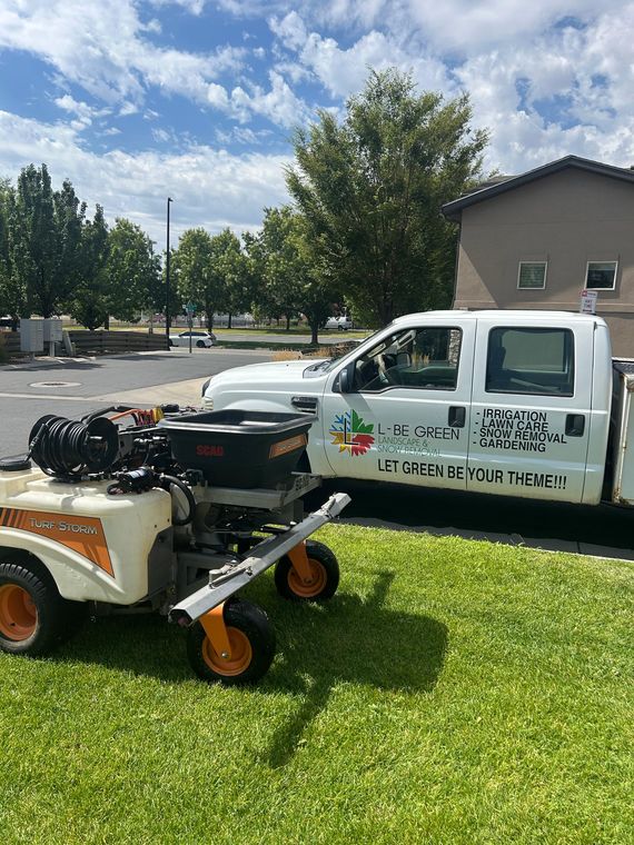 Crew truck with fertilizer spreader